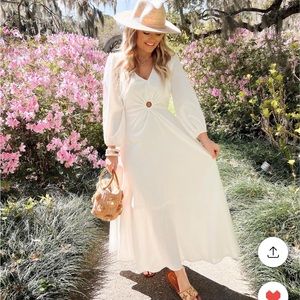 Magnolia Boutique Polly V Neck O Ring Maxi Dress